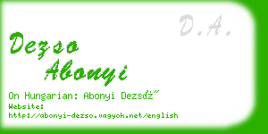 dezso abonyi business card